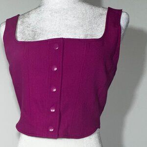 NWT Women's WAYF Corset Sleeveless Snap Front Crop Top - Size Medium